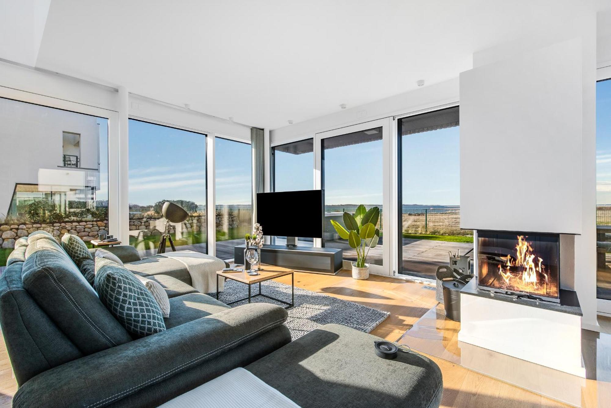 Villa King Erste Lage, Dachterrasse, Meerblick, Carport, Kamin, Sauna, Terrasse, Aussenrolllaeden Olpenitz Exterior foto